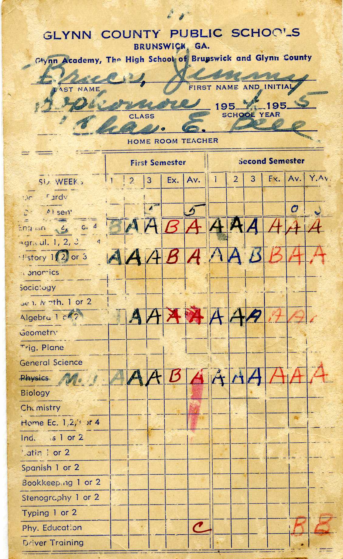 42-1 1954-55 Jimmy Bruce report card.jpg